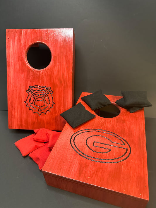 University of Georgia Tabletop Cornhole Board Set - Stained and Etched